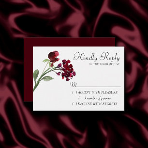 Wildbloom Crimson Red Bohemian Blommigt OSA Kort
