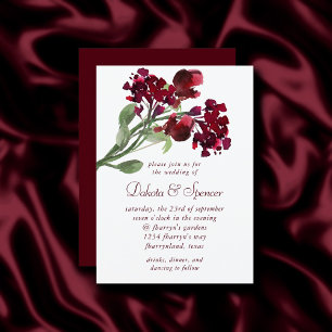 Wildbloom Crimson Red Bohemian Flowers Inbjudningar