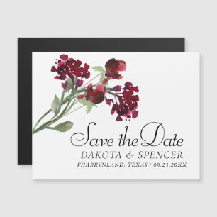 Wildbloom   Crimson Red Bohemian Spara datum Magnetisk Inbjudningskort
