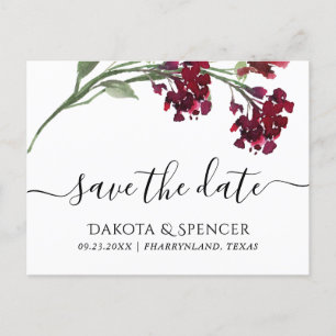 Wildbloom   Crimson Red Bohemian Spara datum Meddelande Vykort