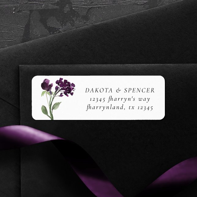 Wildbloom | Djup Lila Bohemian Returadress Returadress Etikett (Skapare uppladdad)