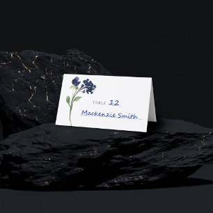 Wildbloom Klassiska blå Bohemiska trädgårdsblomm Placeringskort