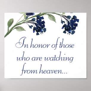 Wildbloom Memorial för blå baskiska blommor Poster