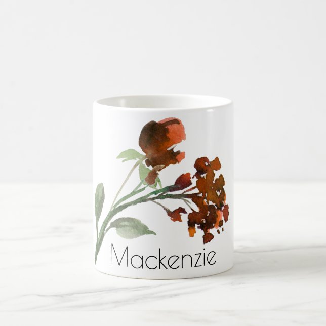 Wildbloom | Terracotta Orange Bohemian Anpassnings Kaffemugg (Center)
