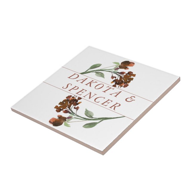 Wildbloom | Terracotta Orange Bohemian Anpassnings Kakelplatta (Sidan)