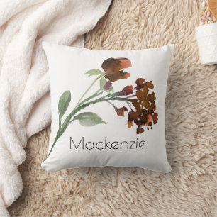 Wildbloom   Terracotta Orange Bohemian Anpassnings Kudde