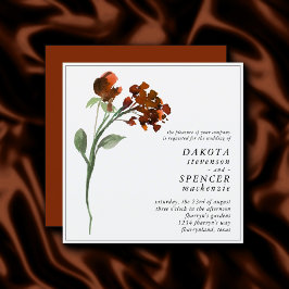 Wildbloom | Terracotta Orange Bohemian Flower Inbjudningar