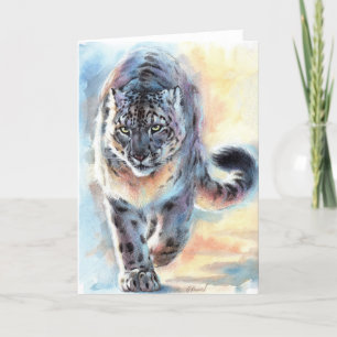 Wildcat Art-kort med snö Leopard-format Kort