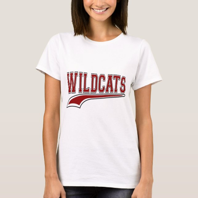 Wildcat Mascot (Deep Red) Shirt T-shirt (Framsida)