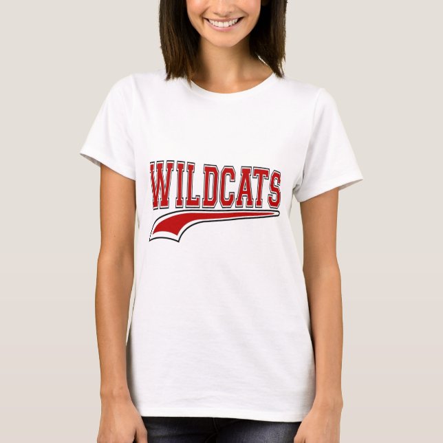 Wildcat Mascot (Red) Shirt T Shirt (Framsida)