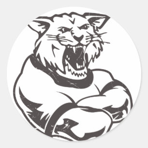 Wildcat Mascot Runt Klistermärke