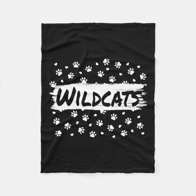Wildcat Mascot School Spirit Back to school Footp Fleecefilt (Framsidan)