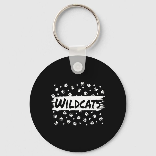 Wildcat Mascot School Spirit Back to school Footp Nyckelring (Framsida)