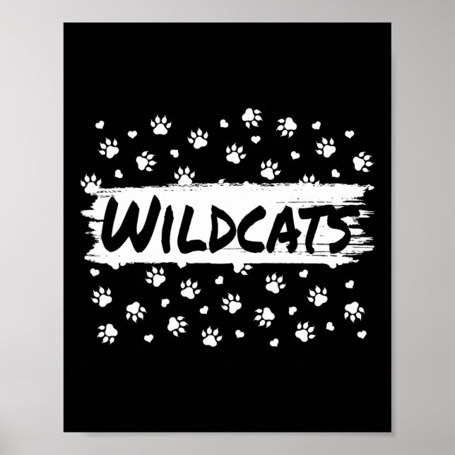 Wildcat Mascot School Spirit Back to school Footp Poster (Framsidan)
