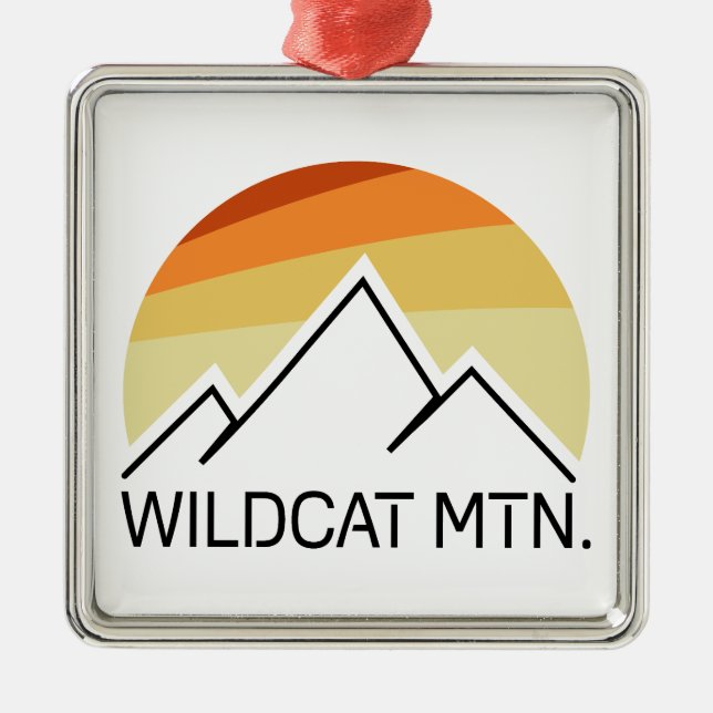 Wildcat Mountain New Hampshire Retro Julgransprydnad Metall (Framsidan)
