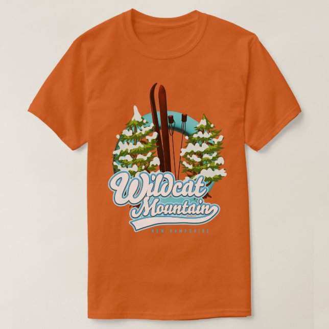 Wildcat Mountain new hampshire retro ski T Shirt (Design framsida)