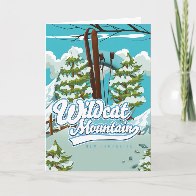 Wildcat Mountain New Hampshire Ski poster Helgdag Helgkort (Framsida)