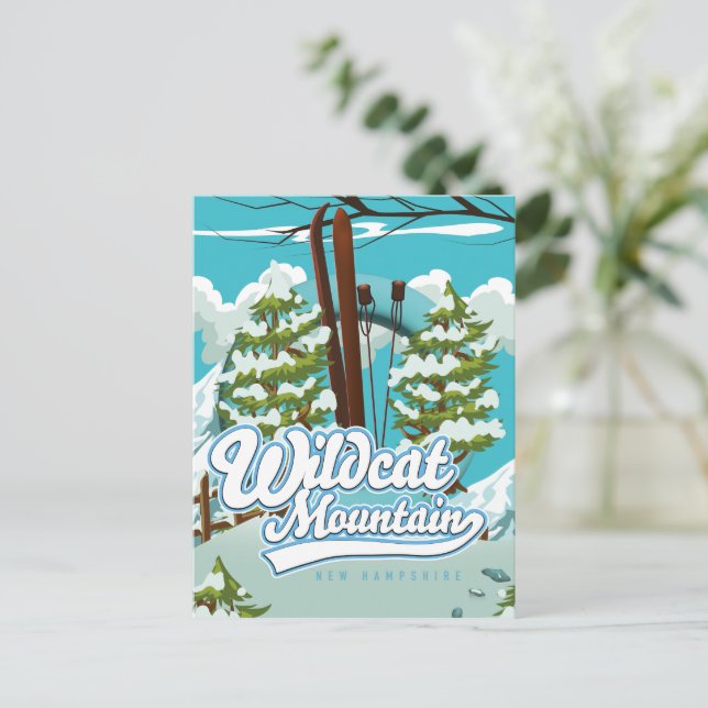 Wildcat Mountain New Hampshire skidisplayaffisch P Vykort (Stående Fram)
