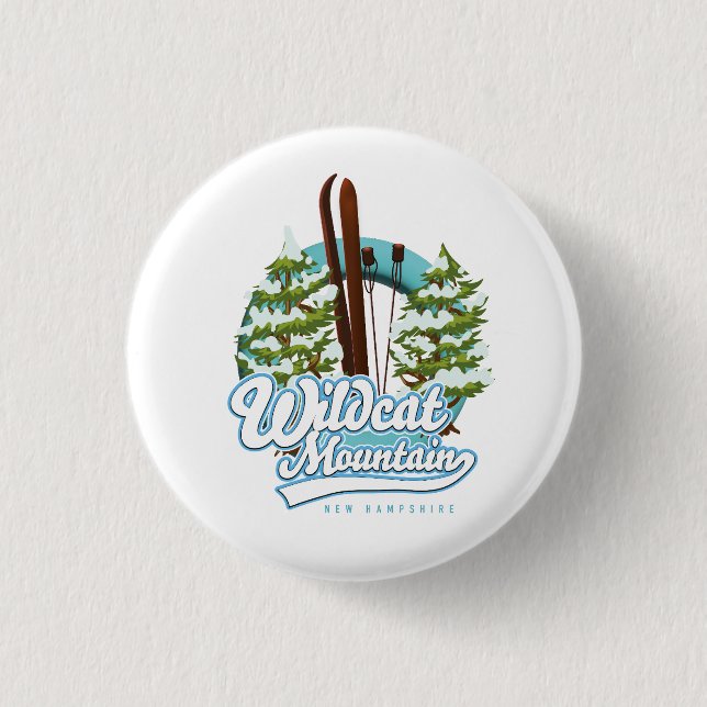 Wildcat Mountain New Hampshire skidisplayreklam Knapp (Framsida)