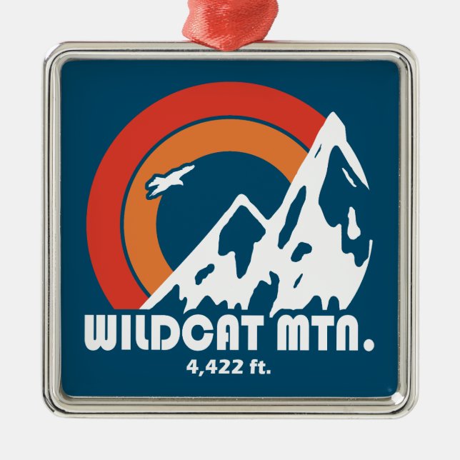 Wildcat Mountain New Hampshire Sol Eagle Julgransprydnad Metall (Framsidan)