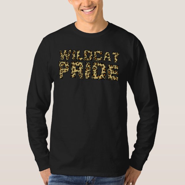Wildcat Pride Leopard School Spirit Sports Fan Gam T Shirt (Framsida)