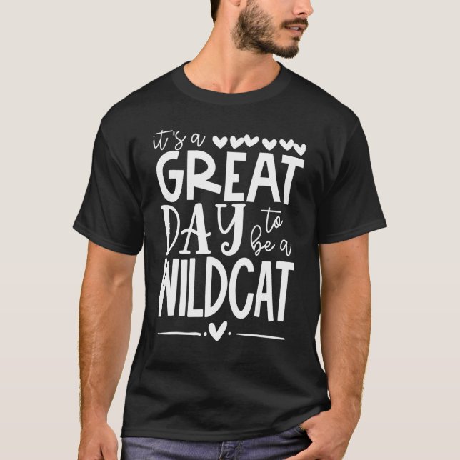 Wildcat School Sportfantast Team Spirit Mascot Gre T Shirt (Framsida)