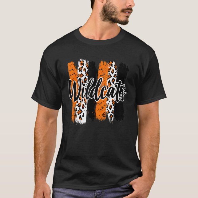 Wildcats School Sports Fan Team Spirit Mascot T Shirt (Framsida)