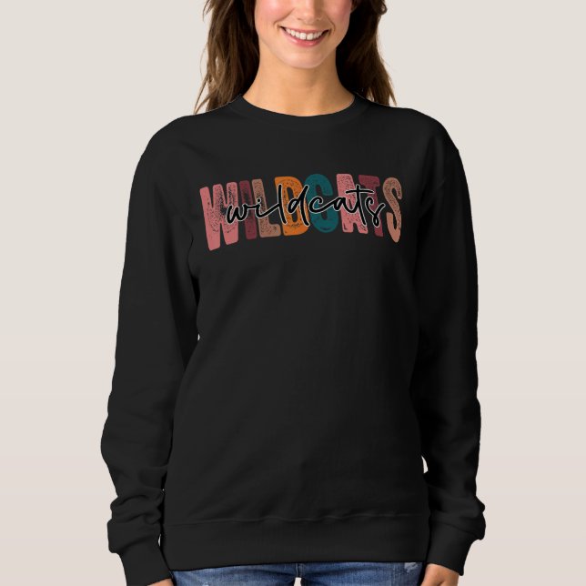 Wildcats School Sports Fan Team Spirit T Shirt (Framsida)