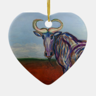 Wildebeest Julgransprydnad Keramik