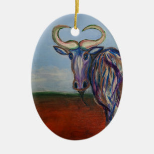 Wildebeest Julgransprydnad Keramik