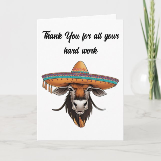 Wildebeest med sombrero kort (Framsida)