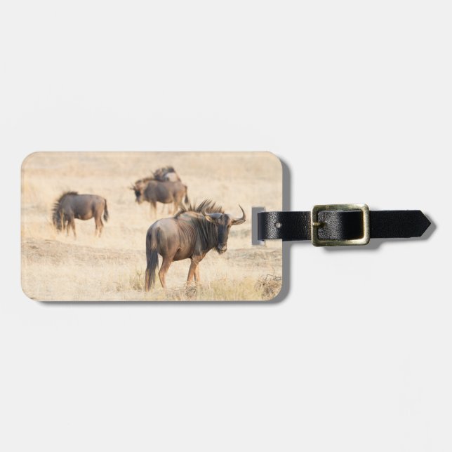 Wildebeest Wildlife-fotografi Afrika Safari Bagagebricka (Horisontell Framsida)