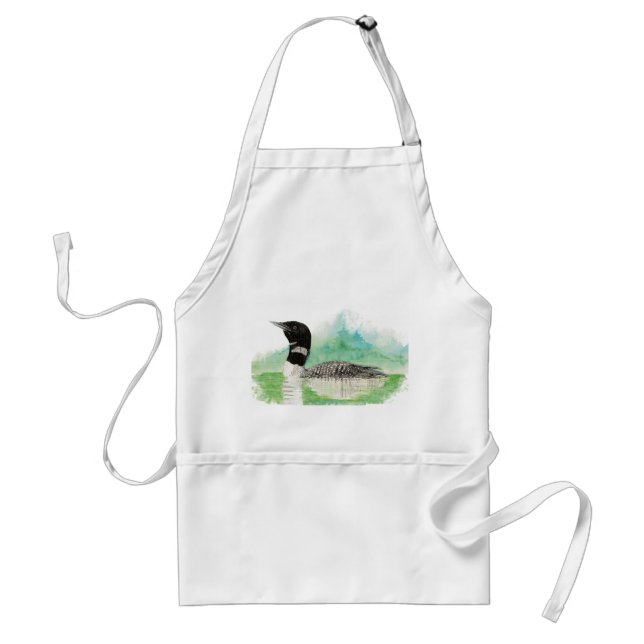 Wilderness Art Common Loon Bird Apron Förkläde (Framsidan)