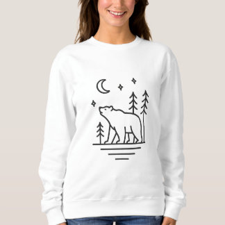 Wilderness Bear Under the Moon Women’s Sweatshirt T Shirt