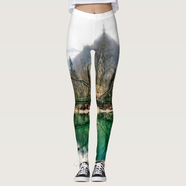Wilderness Bridge Scene utomhus Leggings (Framsida)