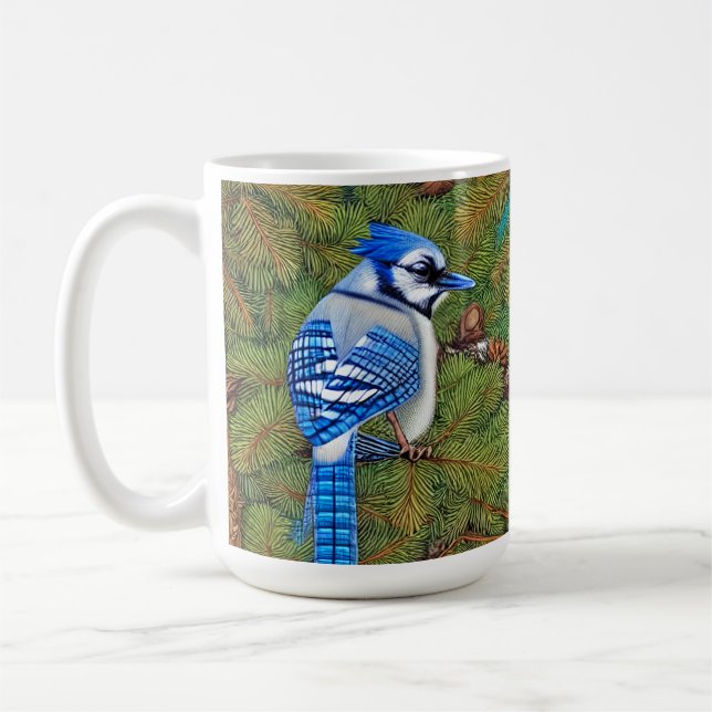 Wilderness Evergreen Blue Jay Kaffemugg (Vänster)