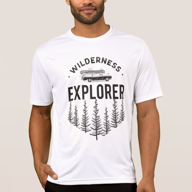 Wilderness Explorer Kombi Kanot Träd T Shirt (Framsida)