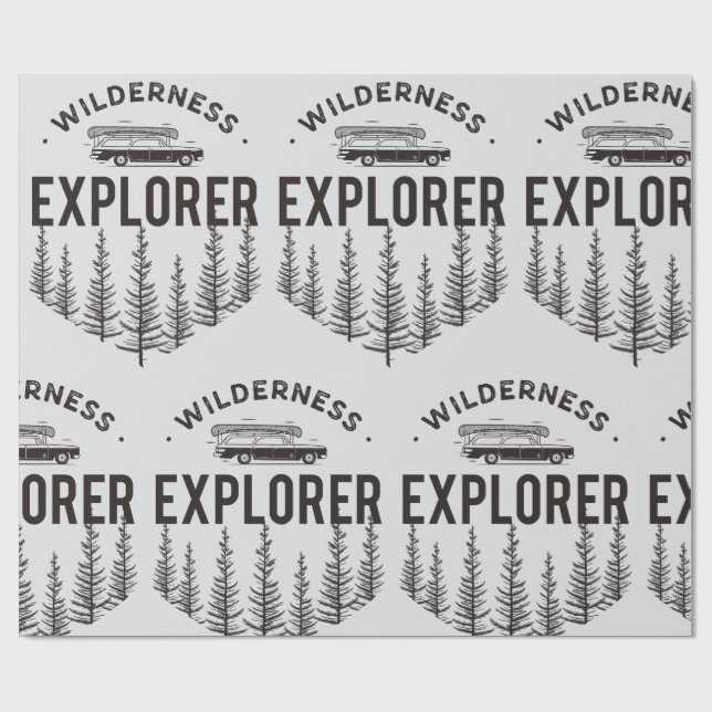 Wilderness Explorer Station Wagon Canoe Trees Presentpapper (Platt)