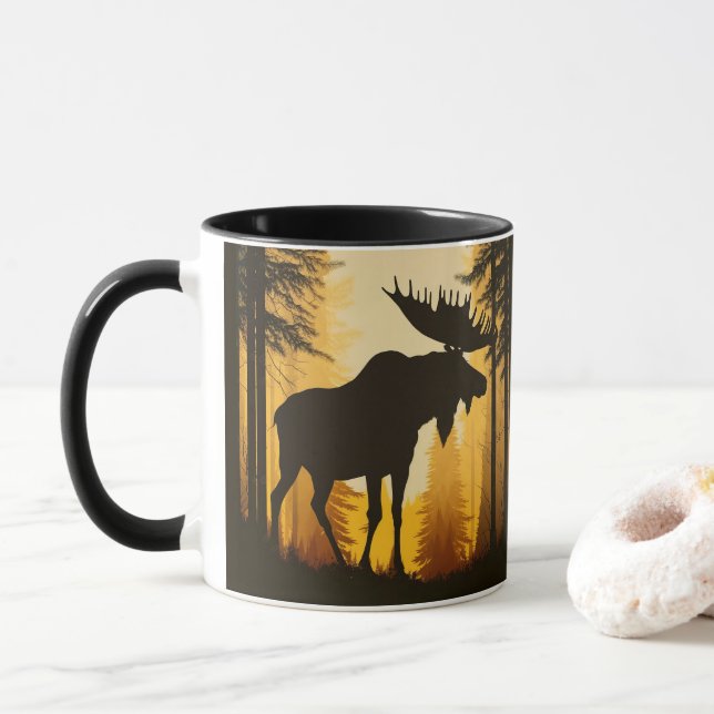 Wilderness Forest Bull Moose Rustic Mugg (Med munk)