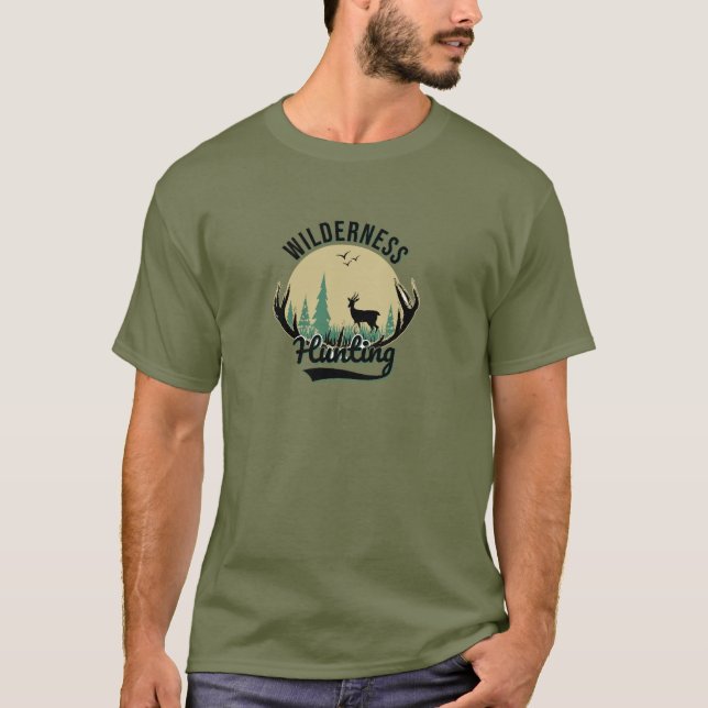 Wilderness Hjort Hunting T-Shirt (Framsida)