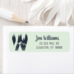 Wilderness Monogram 'W' Returadressetikett Returadress Etikett