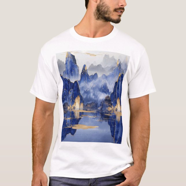 Wilderness Mountain View Photo T-Shirt (Framsida)