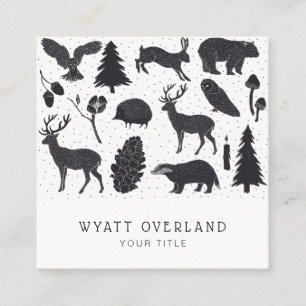 Wilderness Naturalist Hiking Guide Fyrkantigt Visitkort