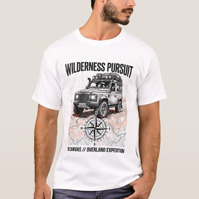 Wilderness Pursuit Defender Topo Gorpcore-grafik T Shirt (Framsida)