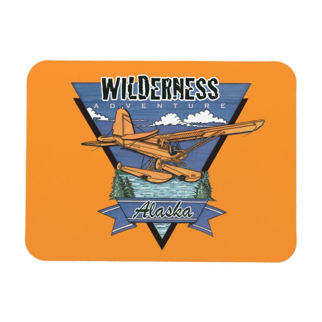 Wilderness Seaplane Äventyr Alaska Magnet (Horisontell)
