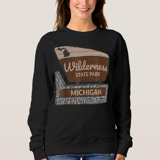 Wilderness State Park Michigan MI Välkomstsignal V T Shirt (Framsida)