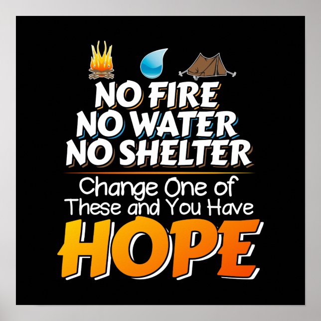 Wilderness Survival Regler - Ha alltid hopp Poster (Framsidan)