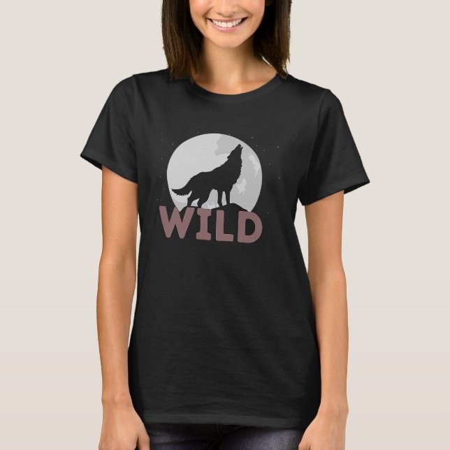 Wilderness Varg Natature Måne Survival Outdoor Sur T Shirt (Framsida)