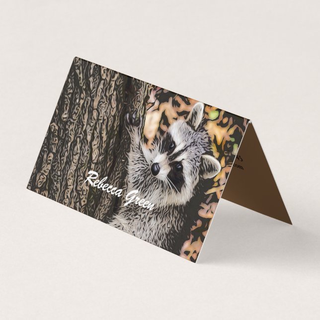Wilderness Vild Raccoon Visitkort (Framsida)