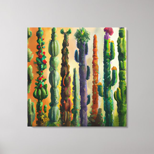 Wilderness Wall Art Cactus Canvastryck (Framsida)